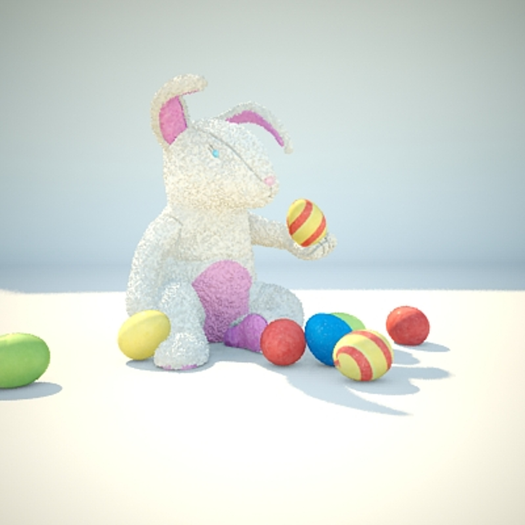 3d model of plush easter rabbit
