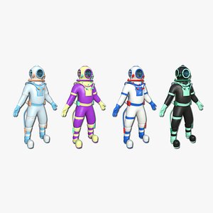 3D model 04 Diving Suits Collection - Cartoon Character Design