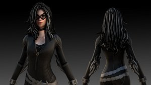 Black Cat Marvel 3D Model High-Quality Rigged 3D model