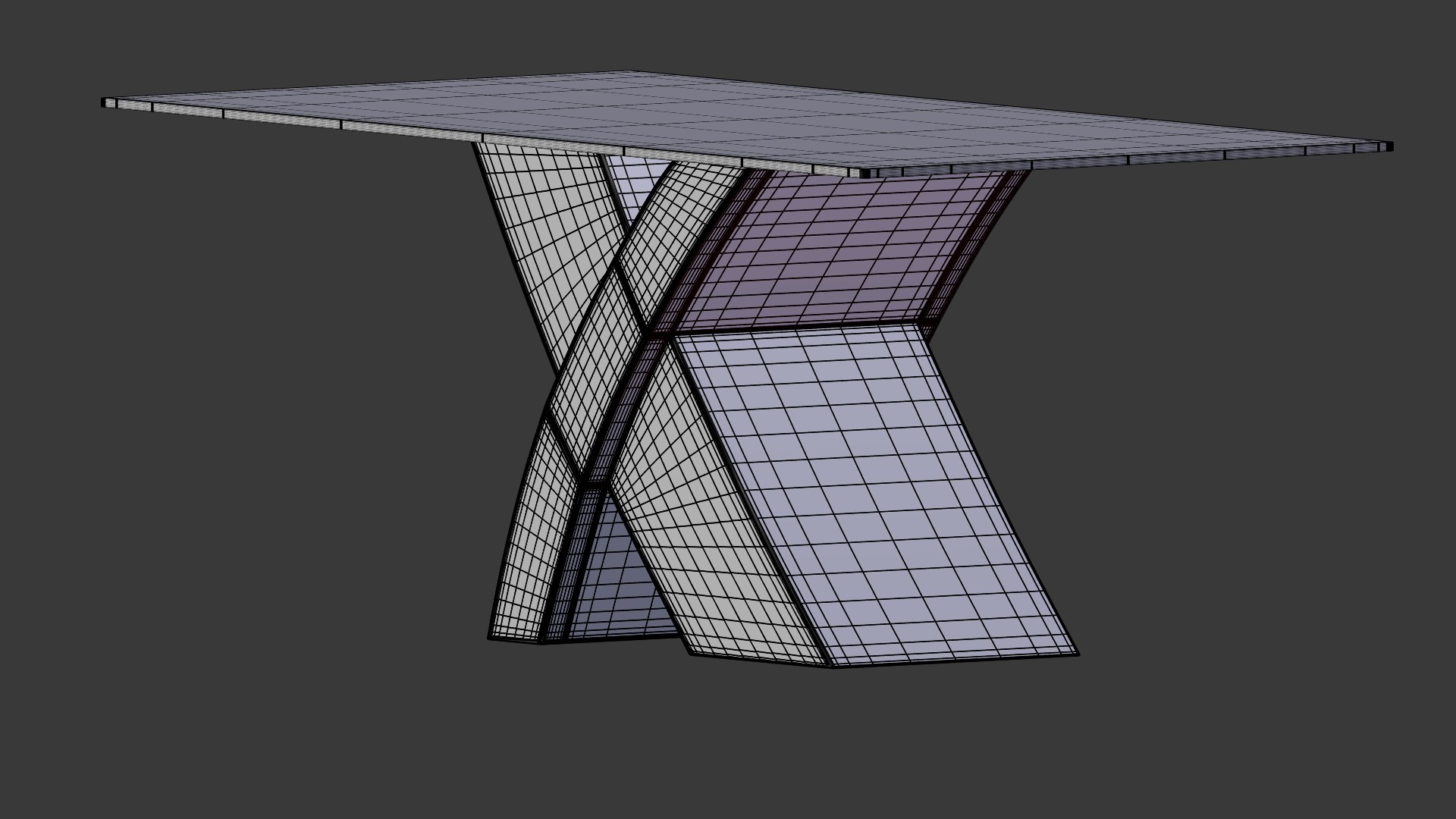 3d rectangle glass wood model