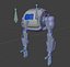 Cute Space Robot Rigged H-72 Blue
