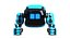 Cute Space Robot Rigged H-72 Blue