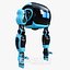 Cute Space Robot Rigged H-72 Blue