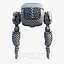Cute Space Robot Rigged H-72 Blue