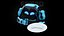 Cute Space Robot Rigged H-72 Blue