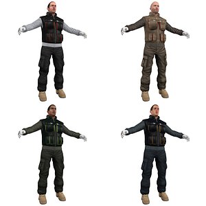 3d model pack worker man