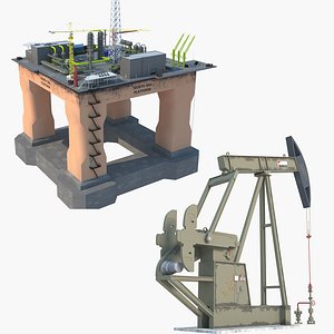 oil rig platform pump 3D model