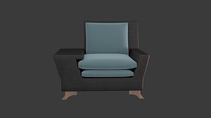 Modern Upholstered Lounge Armchair 3D model