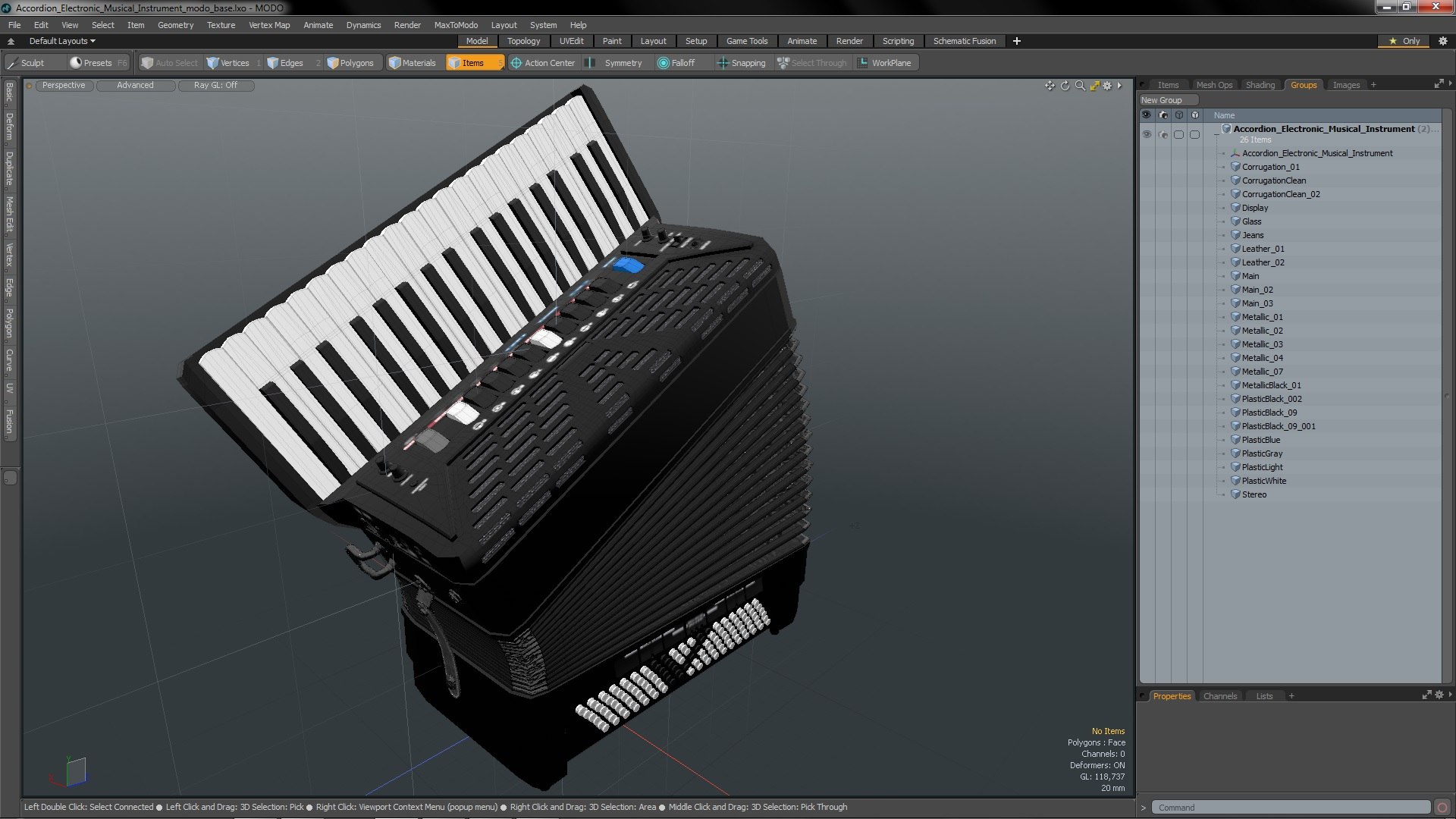 3D Accordion Electronic Musical Instrument TurboSquid 2062979