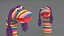 Character Hand Puppet Striped Girl Surprised Pose