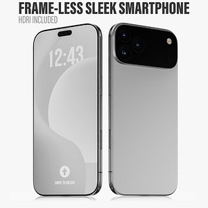 Smartphone 3d Model with Sleek Frame-Less Design