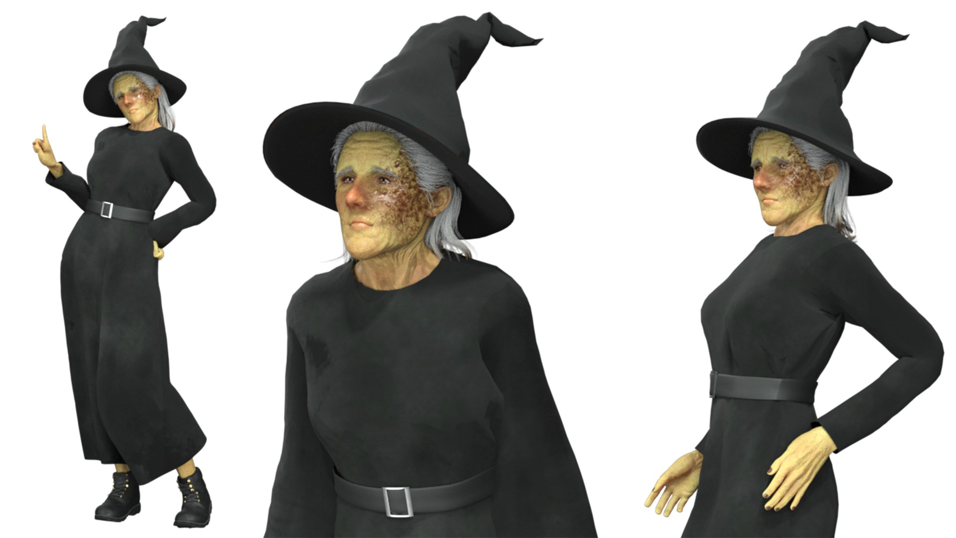 3D Realistic Rigged Terrible Witch Character 3D Model Model ...