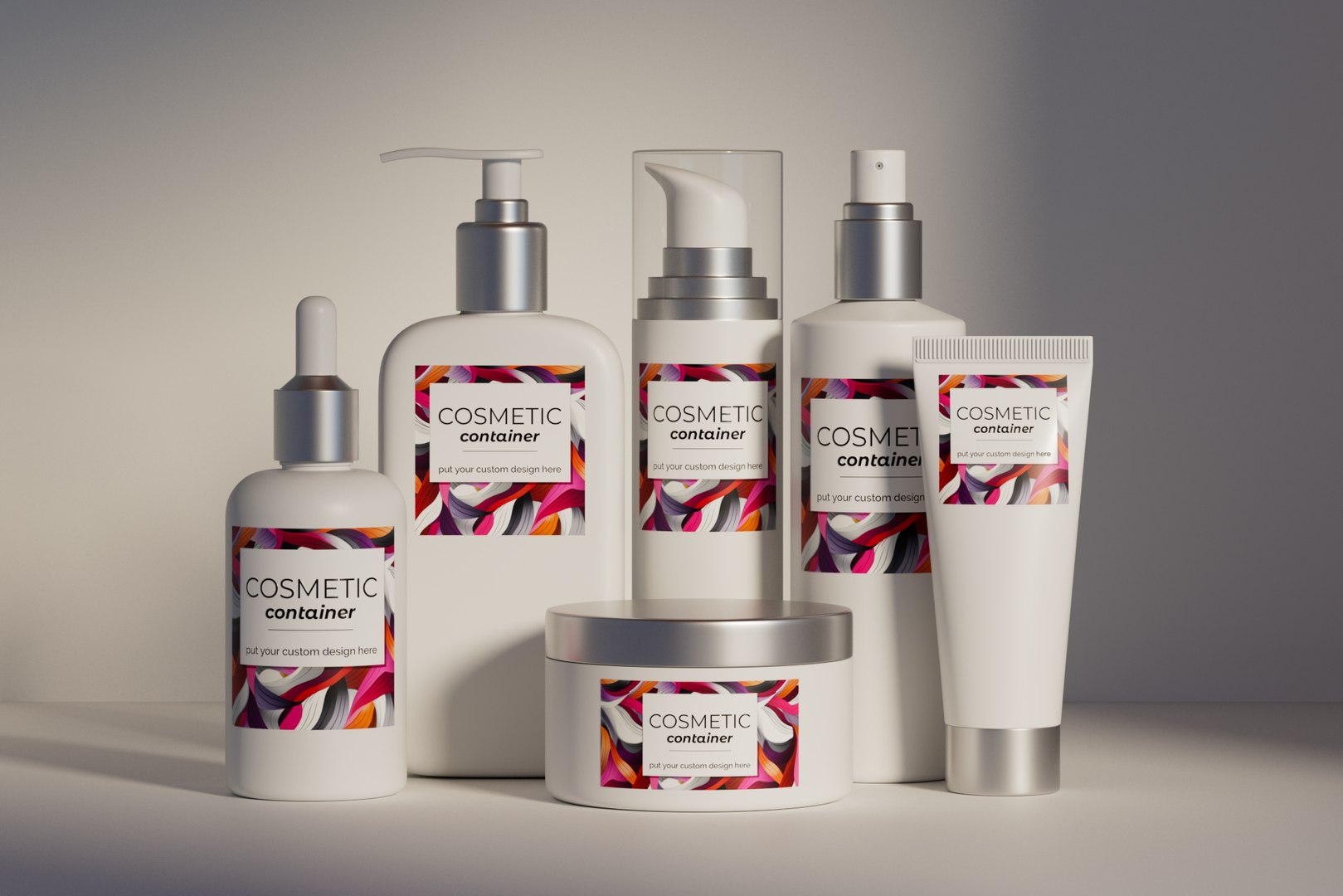 Set of Diverse Cosmetic Containers In Studio 3D model - TurboSquid 2157689