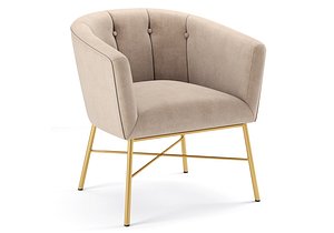 FurnitureR Falette Tufted Velvet Armchair 3D model
