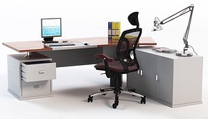 Computer Desk with Chair & Props 3