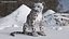 3D Snow Leopard in Sitting Pose