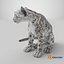 3D Snow Leopard in Sitting Pose