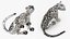 3D Snow Leopard in Sitting Pose