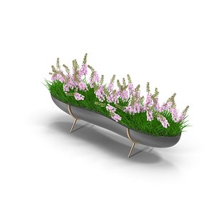 3d model long flowerpot