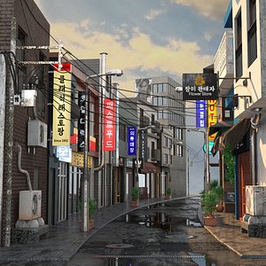 Korean Street 3D model