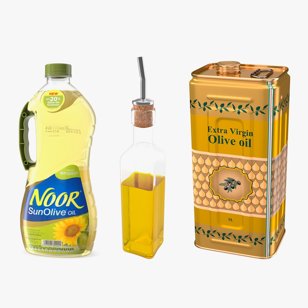 Olive Oil Bottles Collection 2 3D model preview