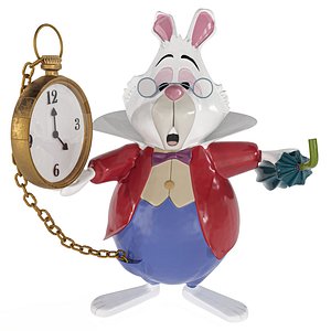 3D Hare with a clock  Alice in Wonderland