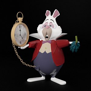 3D Hare with a clock  Alice in Wonderland