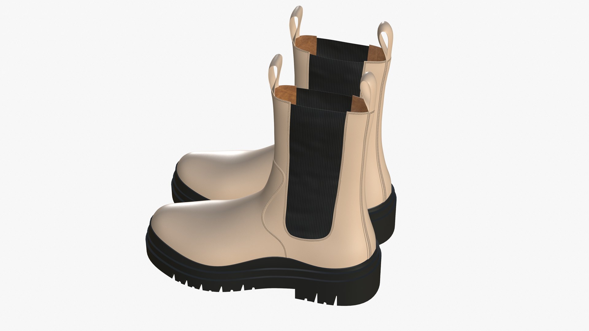 3D Leather Boots Cream New Design - TurboSquid 1954798