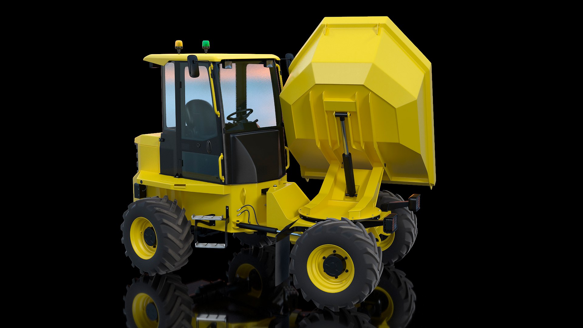Cabbed Dumper Generic Rigged 3D model preview