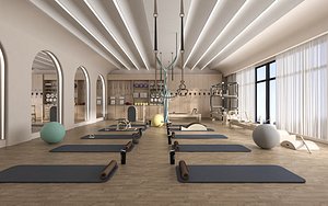 Modern yoga studio 3D model