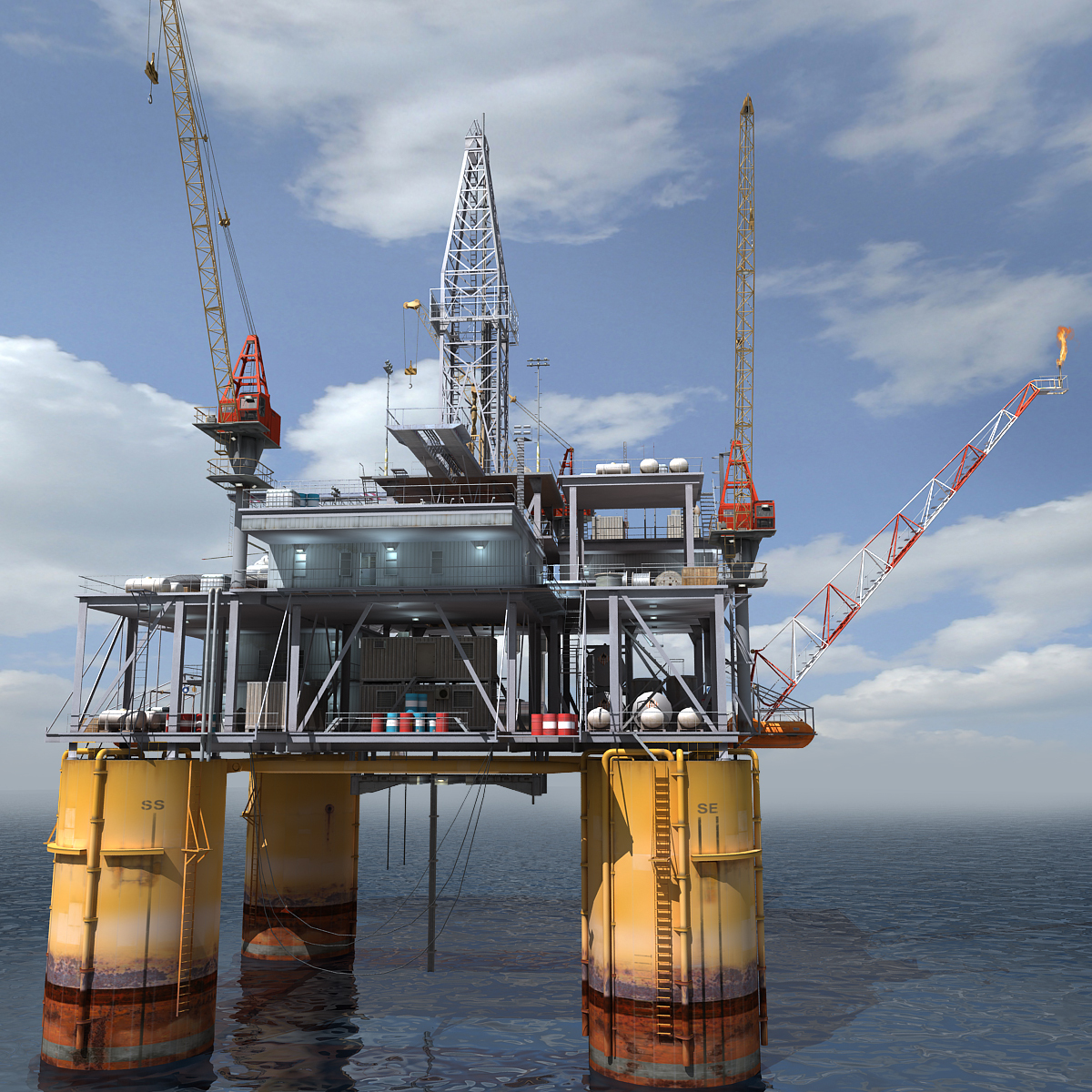 oil rig 3d max