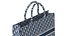 Dior Stickerei-Buch-Einkaufstasche Marineblau