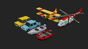 3D VehicleSetLowpoly Vehicle Set model