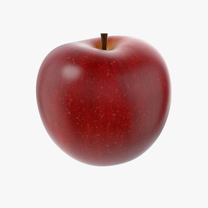 3D Cartoon Red Apple