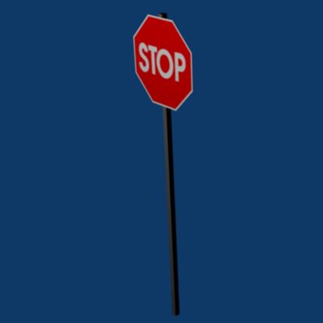 3d stop sign urban model