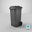 Wheeled Garbage Bin Grey Dirty