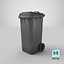 Wheeled Garbage Bin Grey Dirty