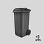Wheeled Garbage Bin Grey Dirty