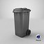 Wheeled Garbage Bin Grey Dirty