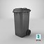Wheeled Garbage Bin Grey Dirty