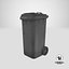 Wheeled Garbage Bin Grey Dirty