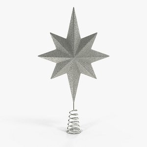3D holiday silver star christmas
