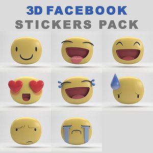 facebook stickers pack 3D