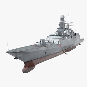 Modern italian navy frigate gameready 3D