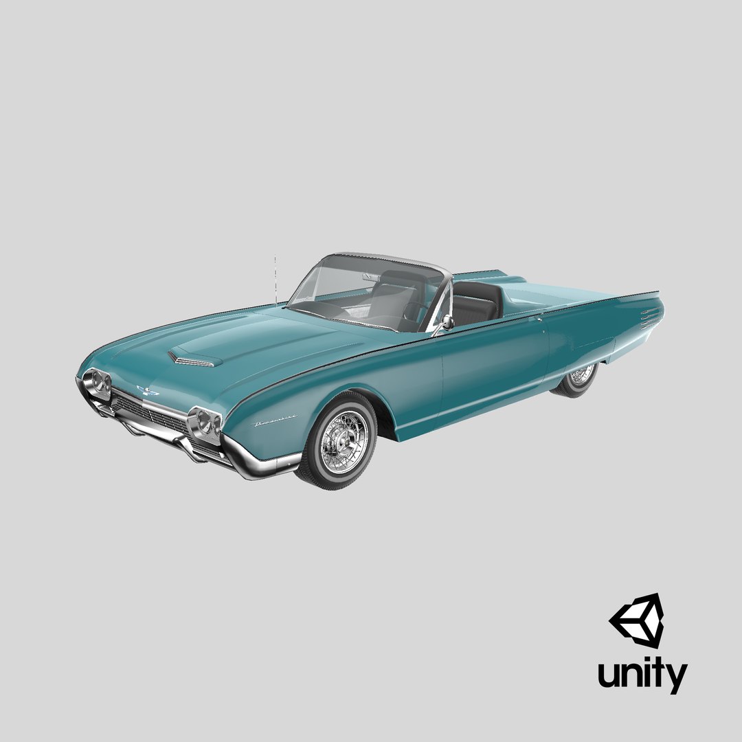 3D Ford Thunderbird 1961 Roadster model https://p.turbosquid.com/ts-thumb/th/86oVEr/Jl/stemcell_unity_render/png/1737581489/1920x1080/fit_q87/ca9d26c7b0430cfd5d7c3921d1186d155a36ea2f/stemcell_unity_render.jpg