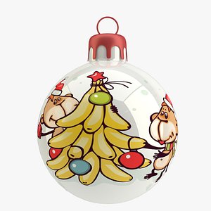 obj christmas ball monkey