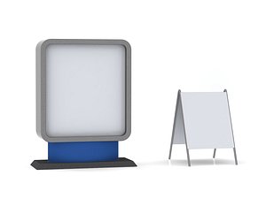 billboard board 3d obj