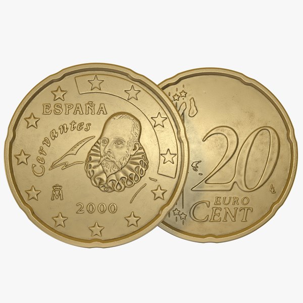 spain euro coin 20 3d model