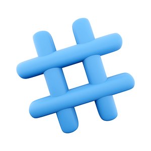 hashtag icon 3D model
