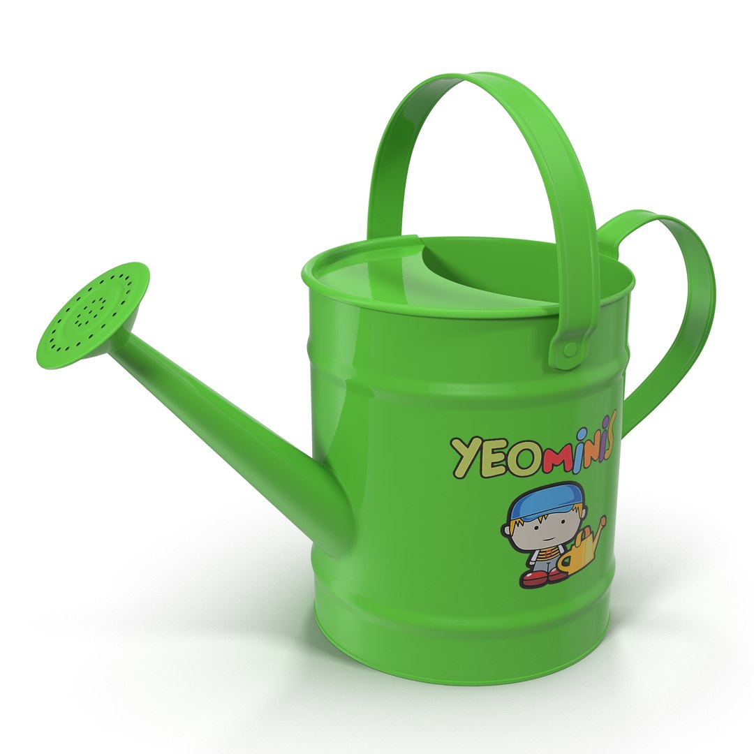 Kids Watering Can Green 3D model preview